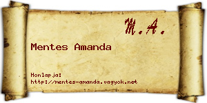 Mentes Amanda névjegykártya